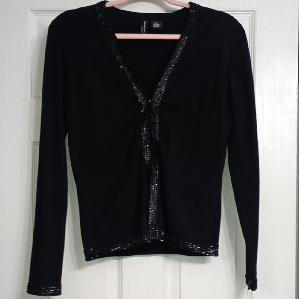 Cha Cha Vente Black Cardigan with Silver Accents